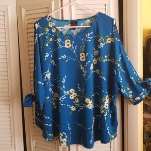Floral Cold Shoulder Blouse